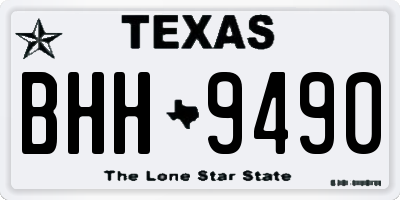 TX license plate BHH9490
