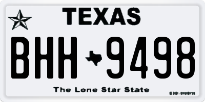 TX license plate BHH9498
