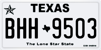 TX license plate BHH9503