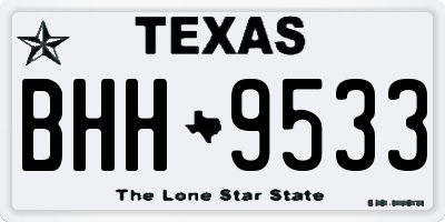 TX license plate BHH9533