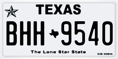 TX license plate BHH9540