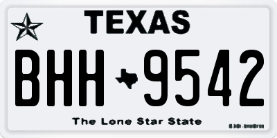 TX license plate BHH9542