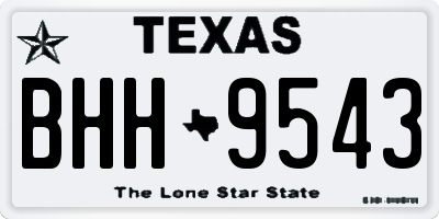 TX license plate BHH9543
