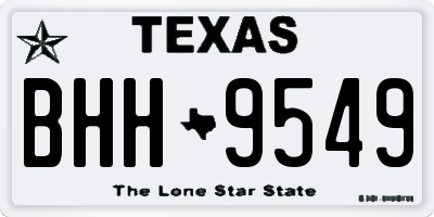 TX license plate BHH9549