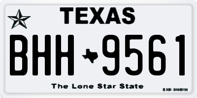 TX license plate BHH9561