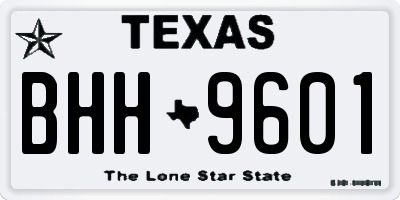 TX license plate BHH9601