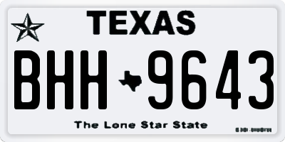 TX license plate BHH9643