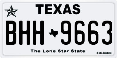 TX license plate BHH9663