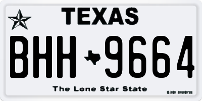 TX license plate BHH9664