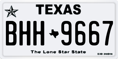 TX license plate BHH9667