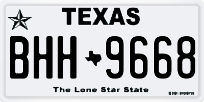 TX license plate BHH9668