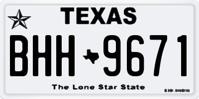 TX license plate BHH9671