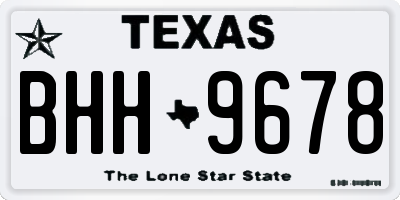 TX license plate BHH9678