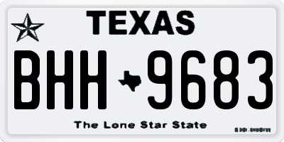 TX license plate BHH9683