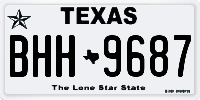 TX license plate BHH9687