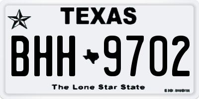 TX license plate BHH9702