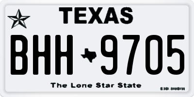 TX license plate BHH9705