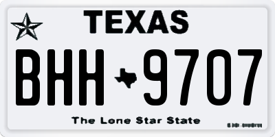 TX license plate BHH9707