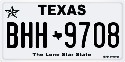 TX license plate BHH9708
