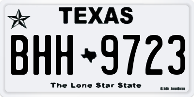 TX license plate BHH9723