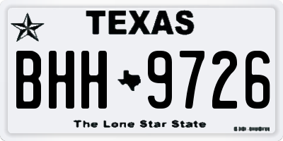 TX license plate BHH9726