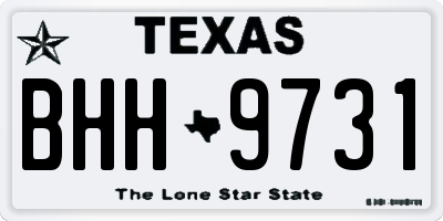 TX license plate BHH9731