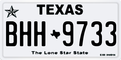TX license plate BHH9733