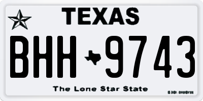 TX license plate BHH9743