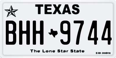 TX license plate BHH9744