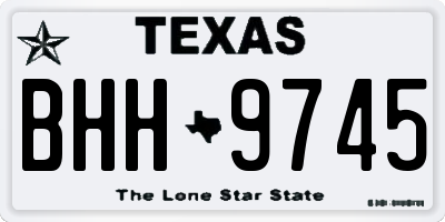 TX license plate BHH9745