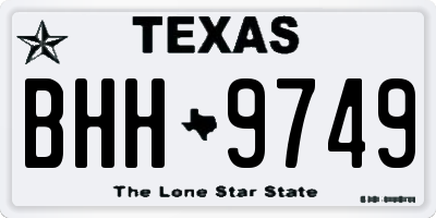 TX license plate BHH9749