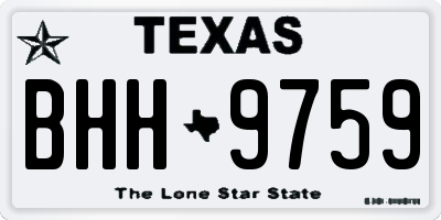 TX license plate BHH9759