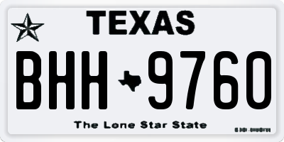 TX license plate BHH9760