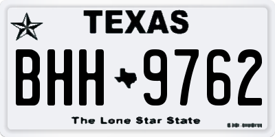 TX license plate BHH9762