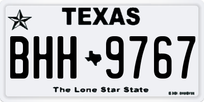 TX license plate BHH9767