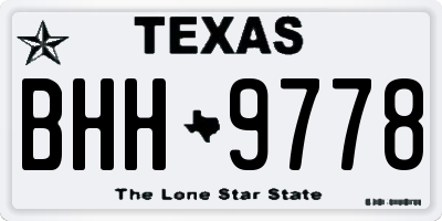TX license plate BHH9778