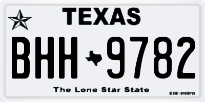 TX license plate BHH9782