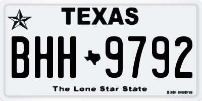TX license plate BHH9792