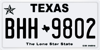TX license plate BHH9802