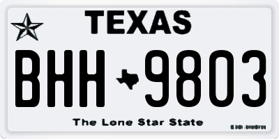 TX license plate BHH9803