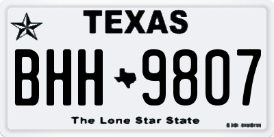 TX license plate BHH9807