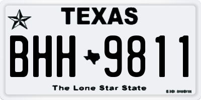 TX license plate BHH9811