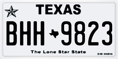 TX license plate BHH9823