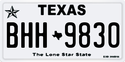 TX license plate BHH9830
