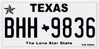 TX license plate BHH9836
