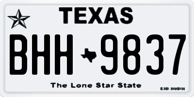 TX license plate BHH9837