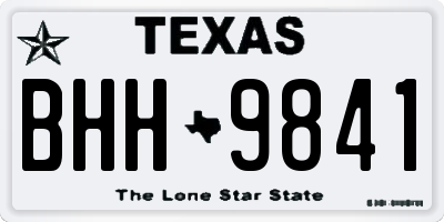 TX license plate BHH9841