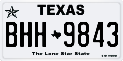 TX license plate BHH9843