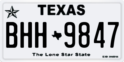 TX license plate BHH9847