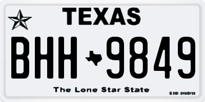 TX license plate BHH9849